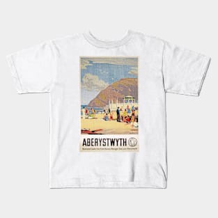 Aberystwyth, Wales - Vintage Railway Travel Poster - 1930s Kids T-Shirt